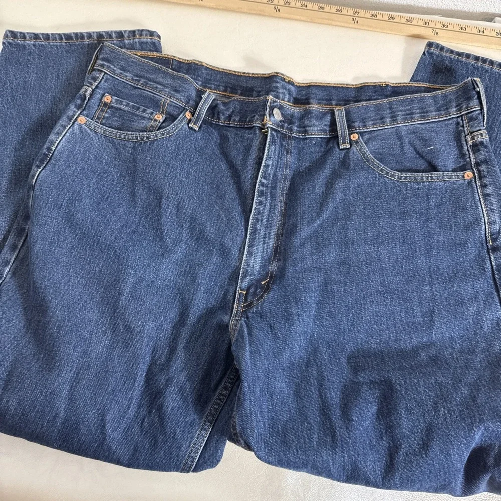 Levis 550 Men's 44x30 Relaxed Fit Dark Wash Cotton 5 Pocket Jeans